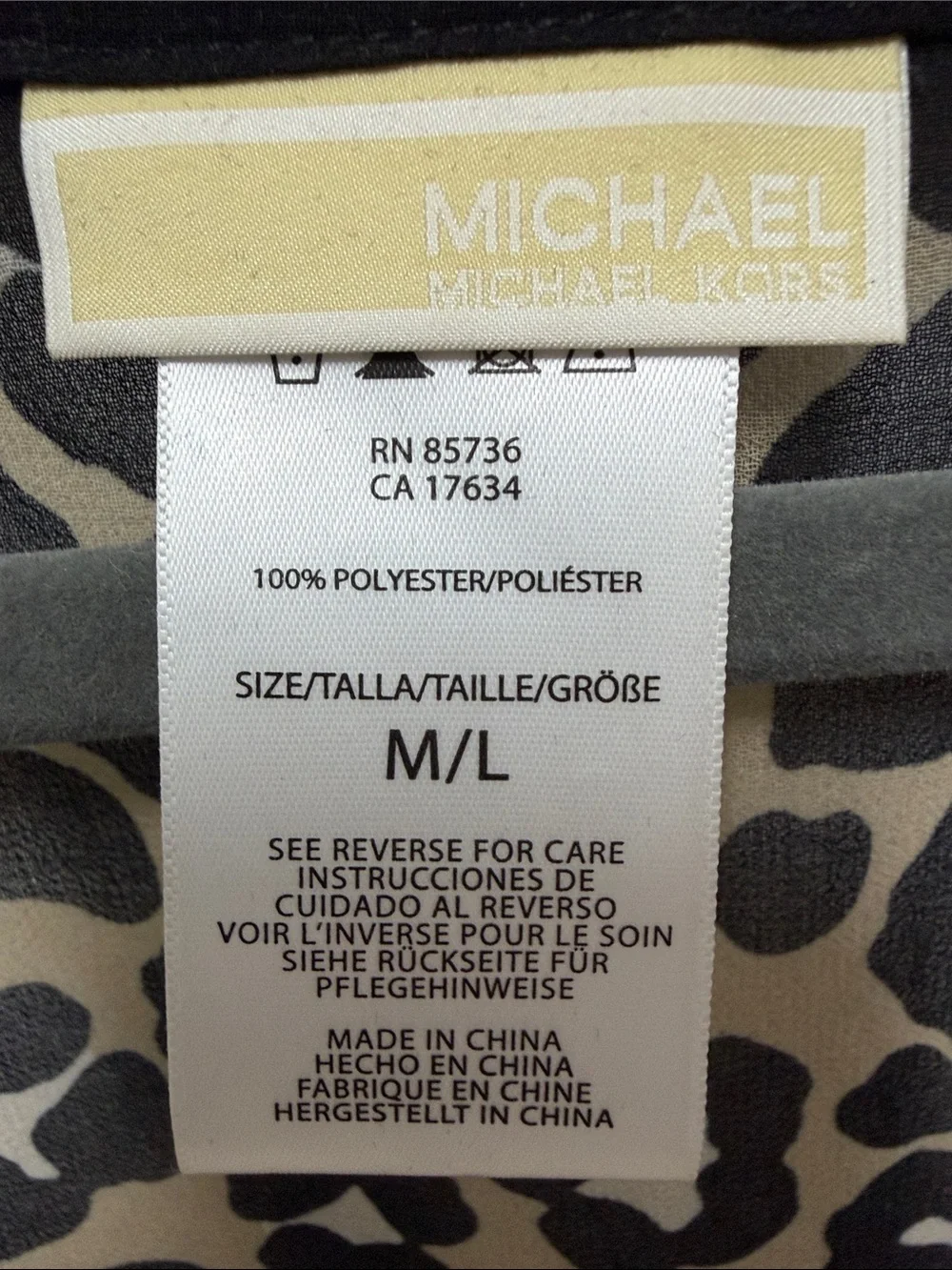 Michael Kors Leopard Print Sheer V-Neck Swim Cover-Up in Brown and Black